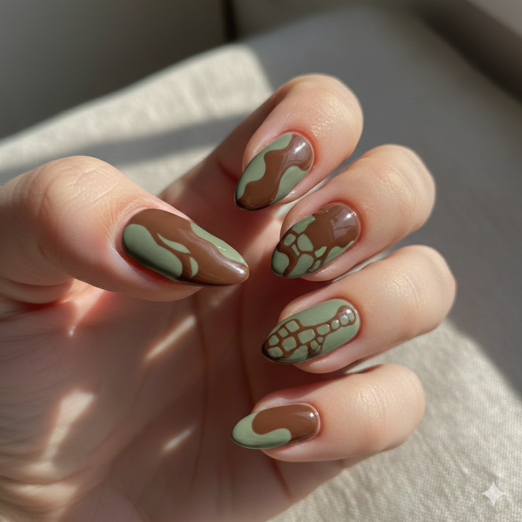 Brown and Sage Green