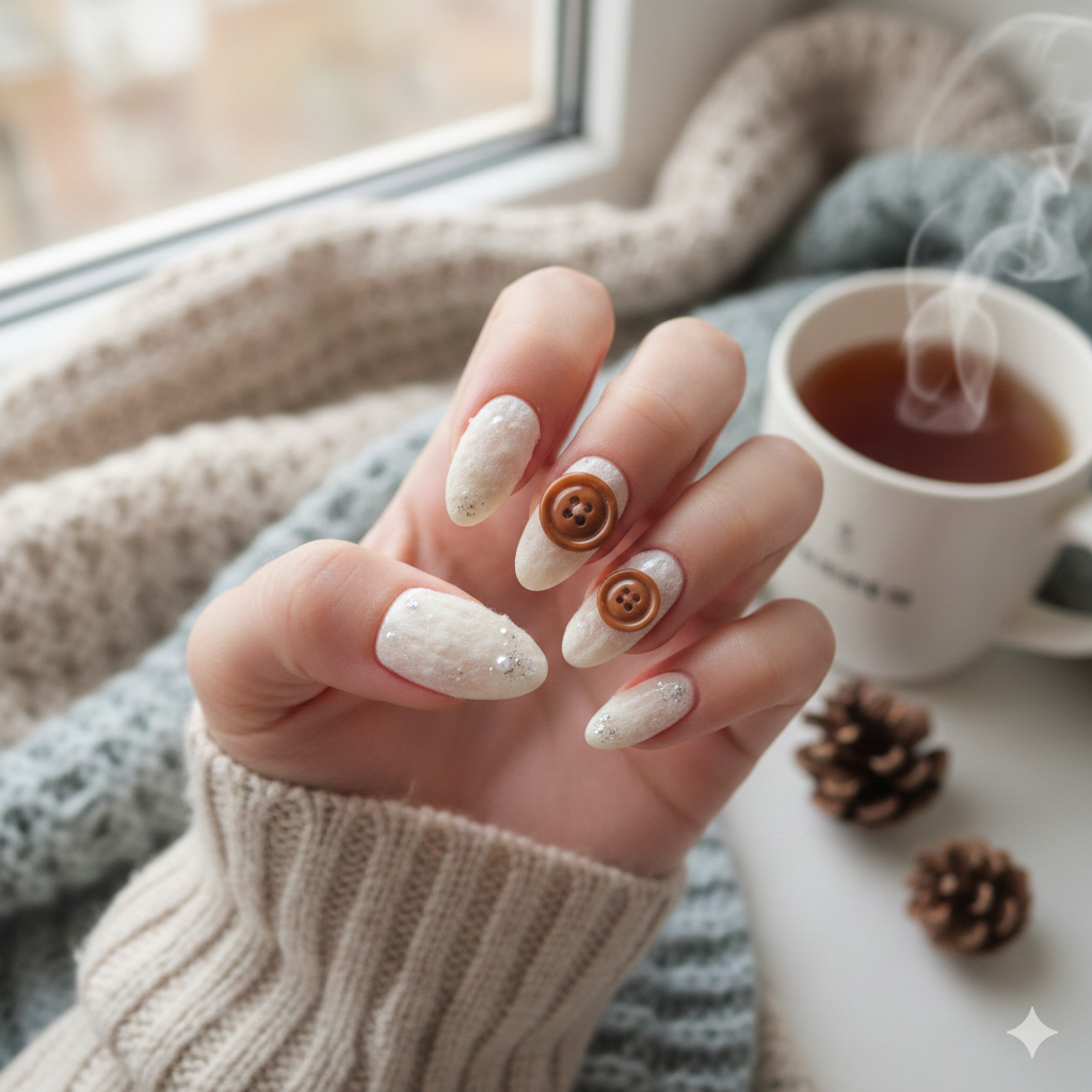 Fuzzy Cardigan Buttons