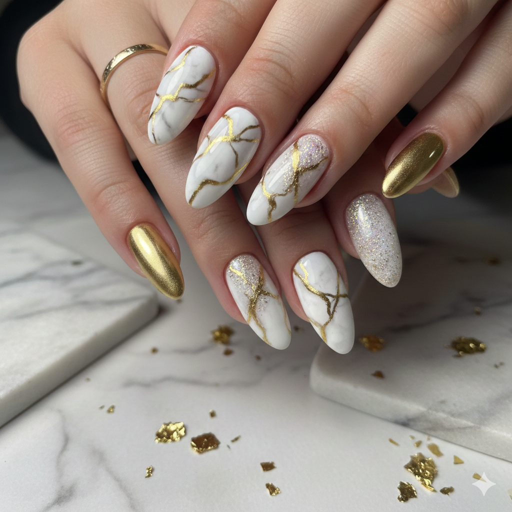 Marble with Gold Veins
