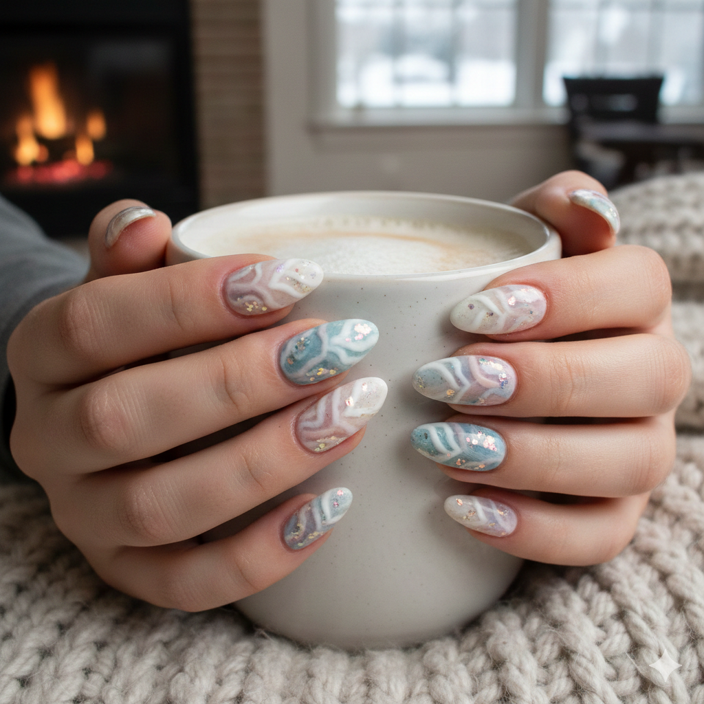Mohair Swirl Winter Nails
