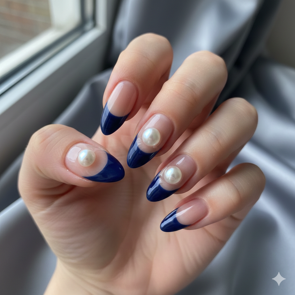 Negative Space Half-Moons with a Pearl