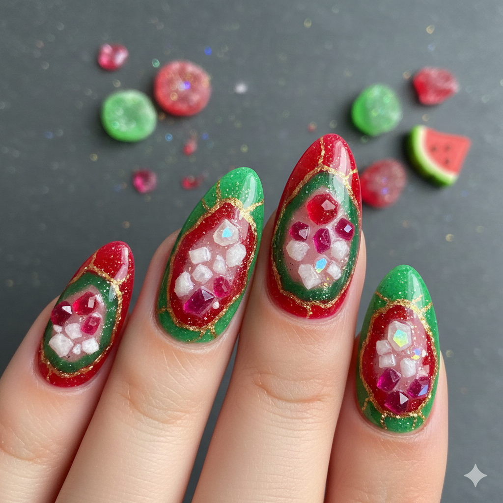 Watermelon Jolly Rancher Geode