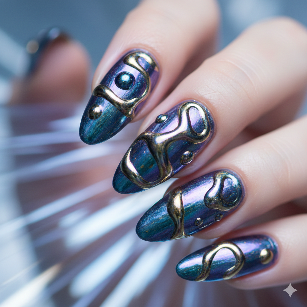 Y2K Liquid Metal Abstract